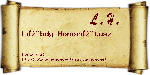 Lábdy Honorátusz névjegykártya